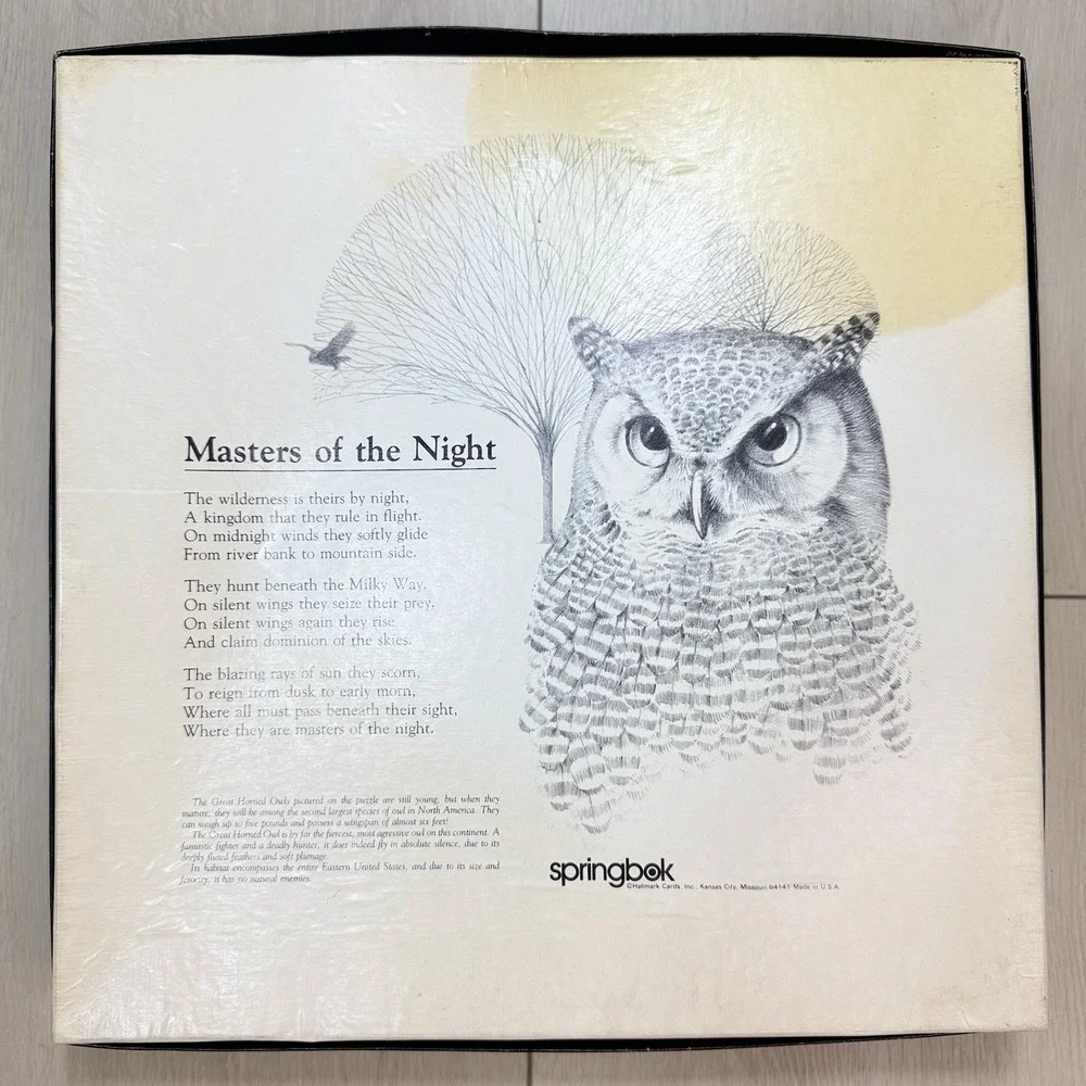 VTG Springbok Masters of the Night Owls Puzzle 500+ Pieces Complete USA 70s HTF!
